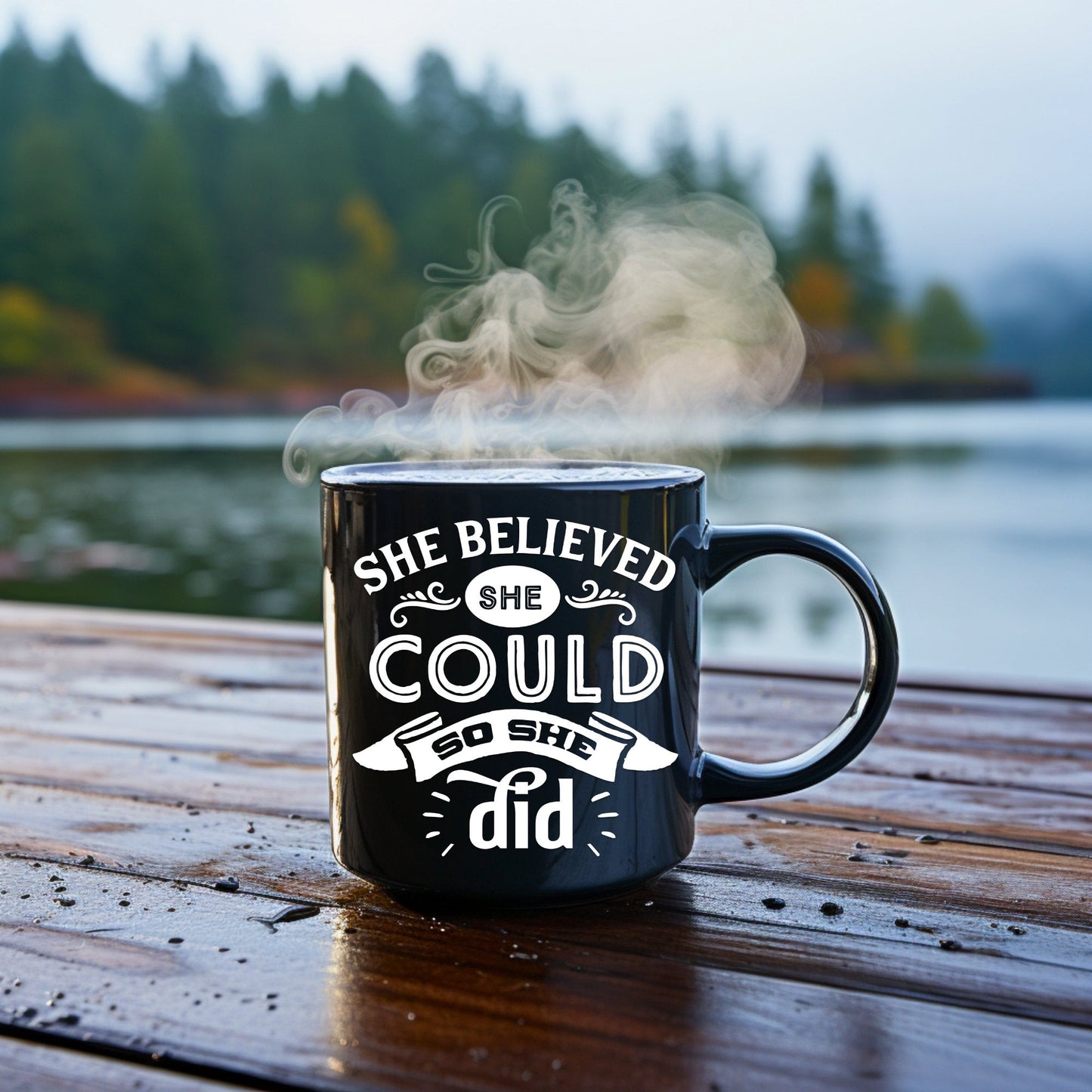 She Believed She Could - Bible Verse Faith Coffee Mug - Christian Religious - Dad Mug with Affirmations - Supportive Baptism Gift - Raiden Gate Design