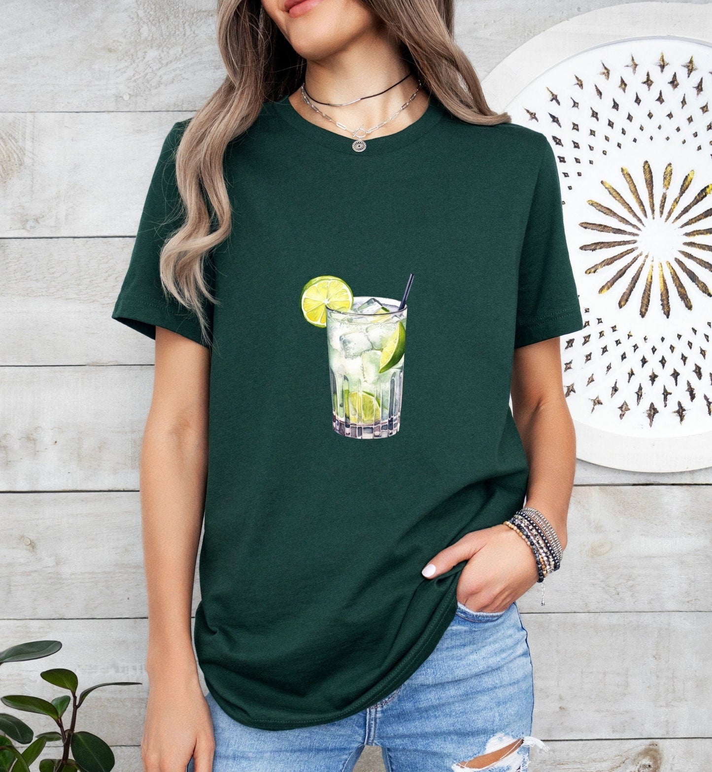Tequila Collins Cocktail Groom or Bride Cocktail Bar Shirt - Minimalist Aesthetic T-Shirt for Bachelor or Hen Party - Fun and Chic Design - Raiden Gate Design