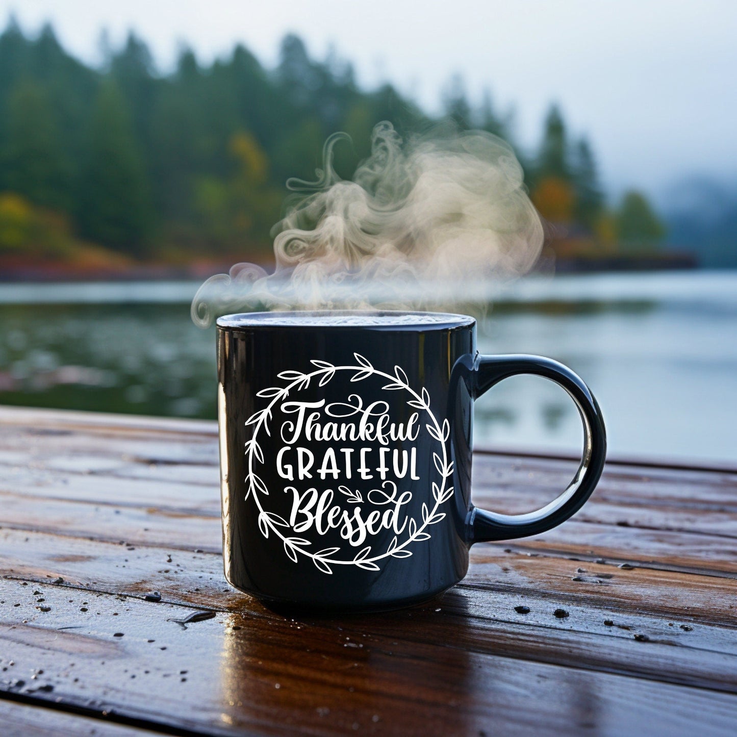Thankful, Grateful, Blessed - Bible Verse Faith Coffee Mug - Christian Religious Gift - Dad Mug with Affirmations - Supportive Baptism Gift - Raiden Gate Design