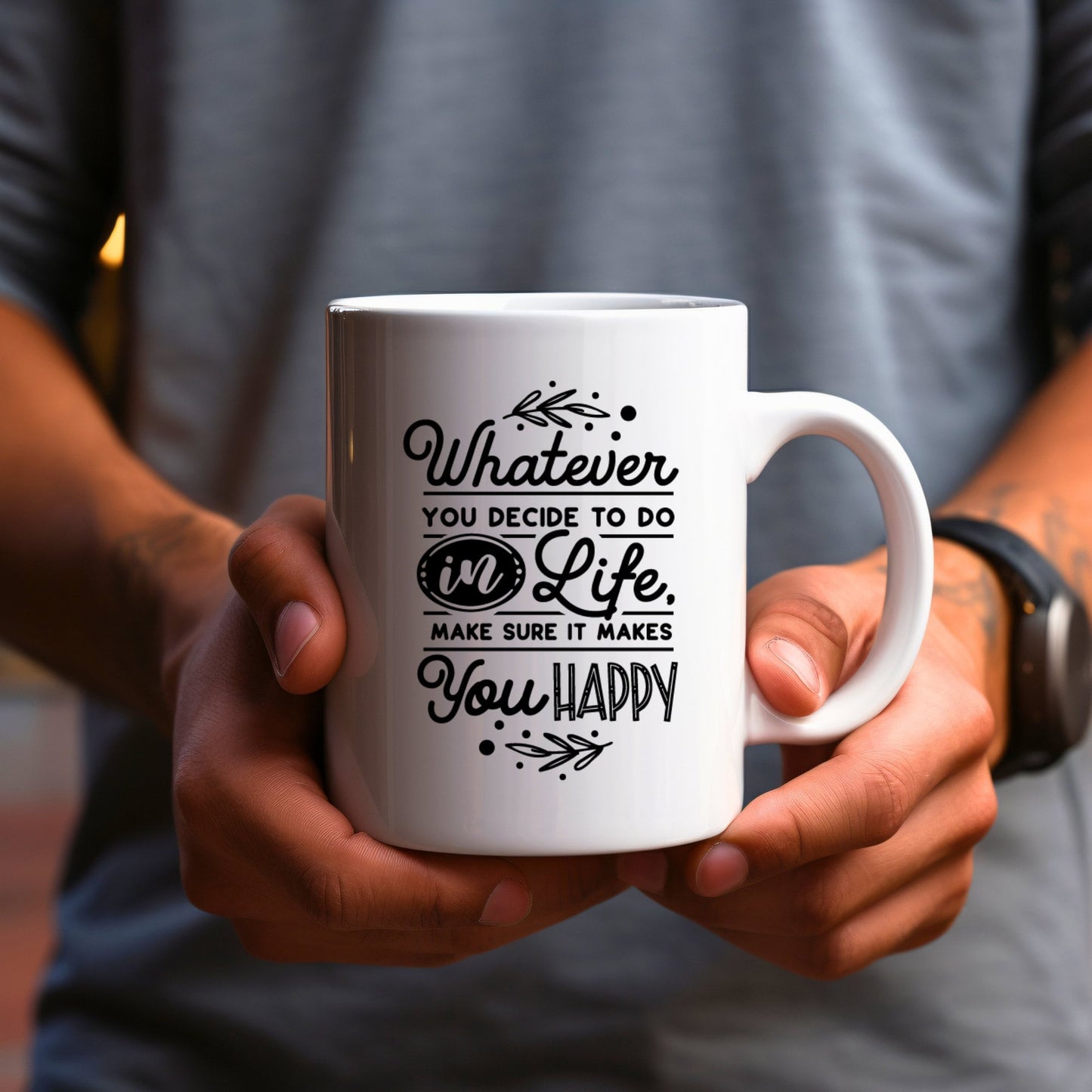 Whatever You Decide to Do in Life - Bible Verse Faith Mug - Christian Religious Gift - Dad Mug with Affirmations - Supportive Baptism Gift - Raiden Gate Design