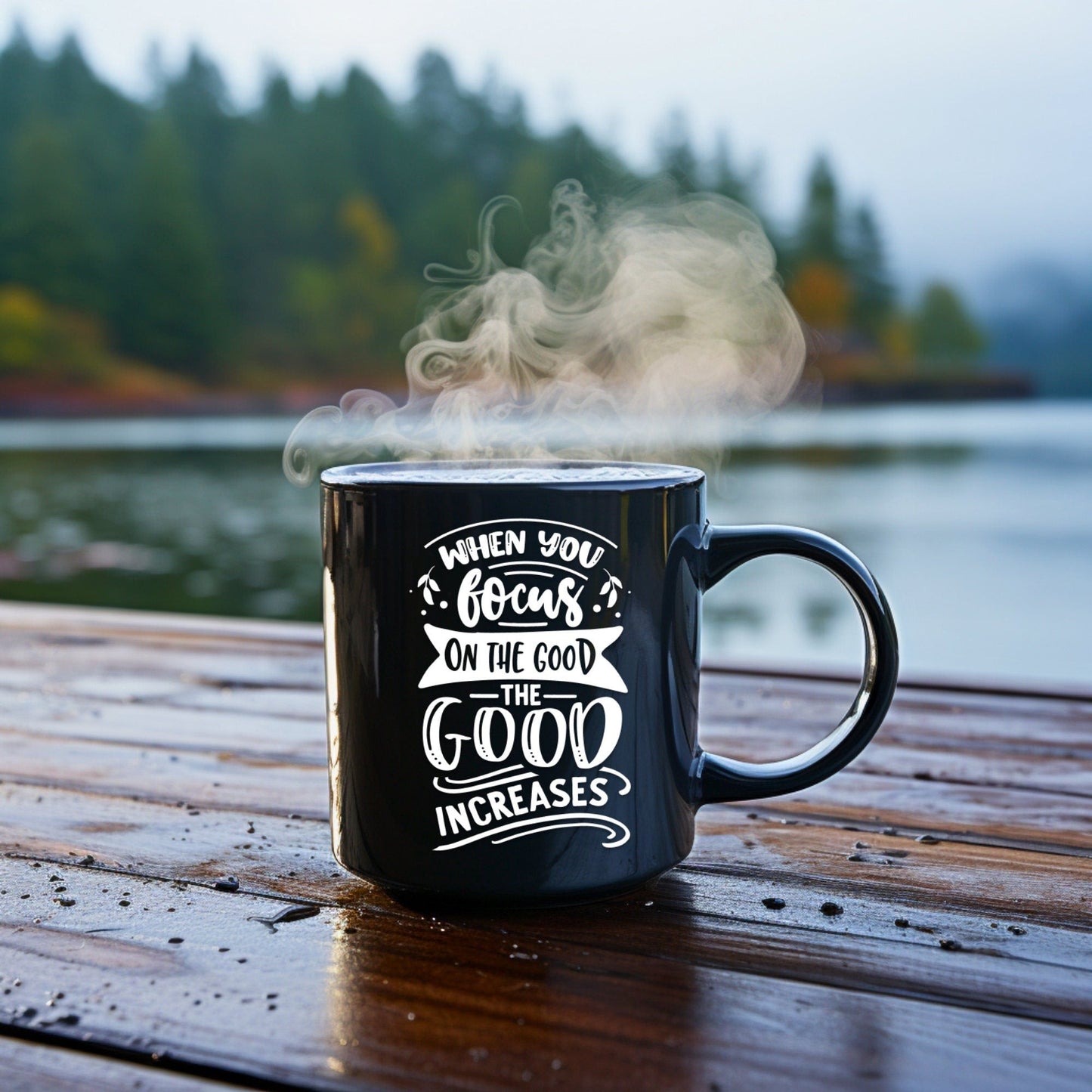 When You Focus on the Good - Bible Verse Faith Mug - Christian Religious Gift for Him - Dad Mug with Affirmations - Supportive Baptism Gift - Raiden Gate Design