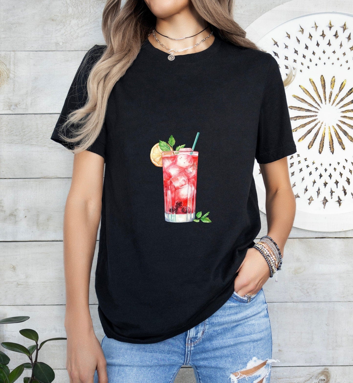 Woo Woo Cocktail Groom or Bride Cocktail Bar Shirt - Minimalist Aesthetic T-Shirt for Bachelor or Hen Party - Fun and Chic Design - Raiden Gate Design
