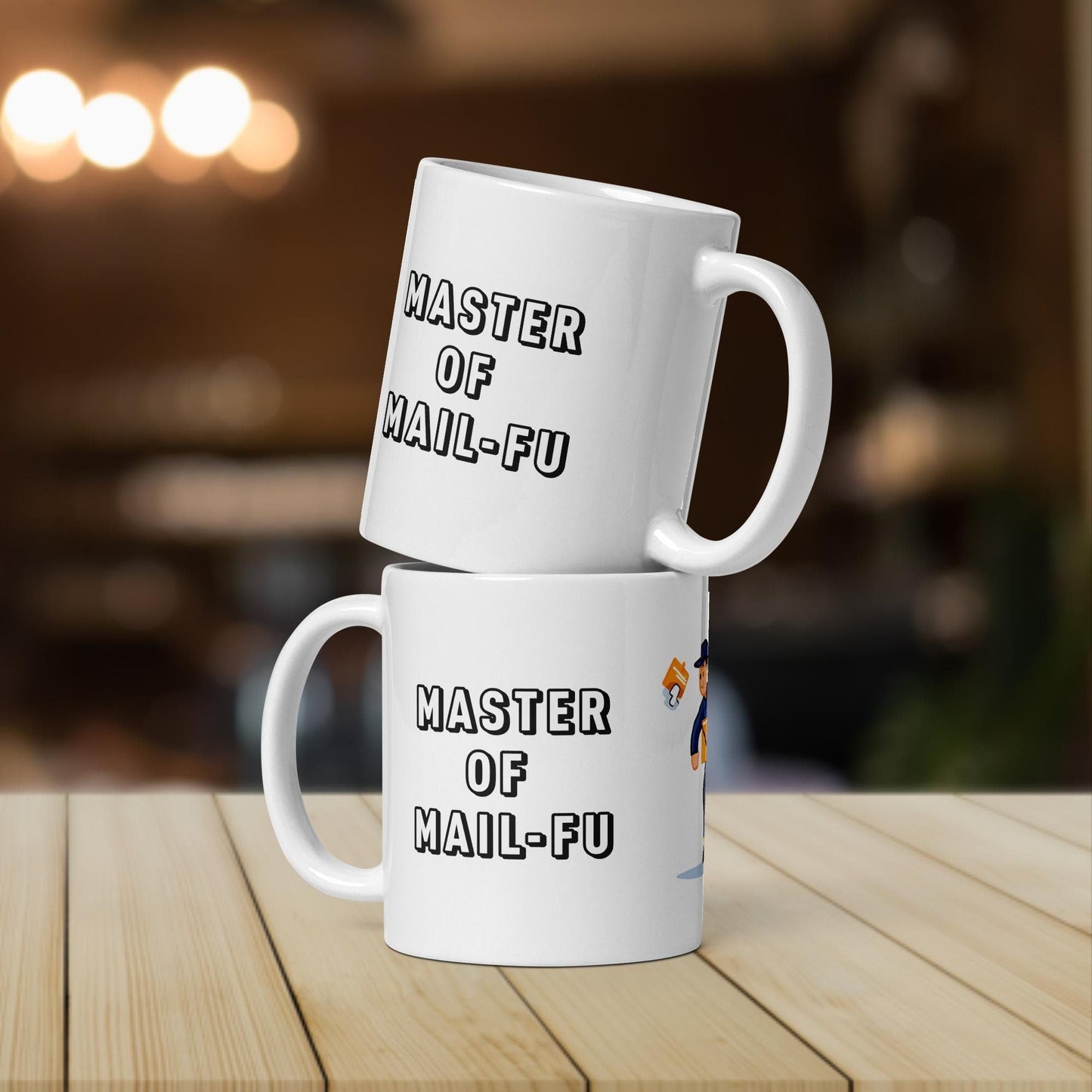 Work Mug Male Postman – The “Master of Mail - fu” Perfect Mail Carrier Mug - Raiden Gate Design