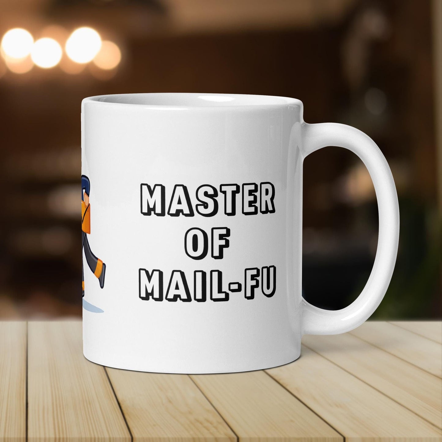 Work Mug Male Postman – The “Master of Mail - fu” Perfect Mail Carrier Mug - Raiden Gate Design