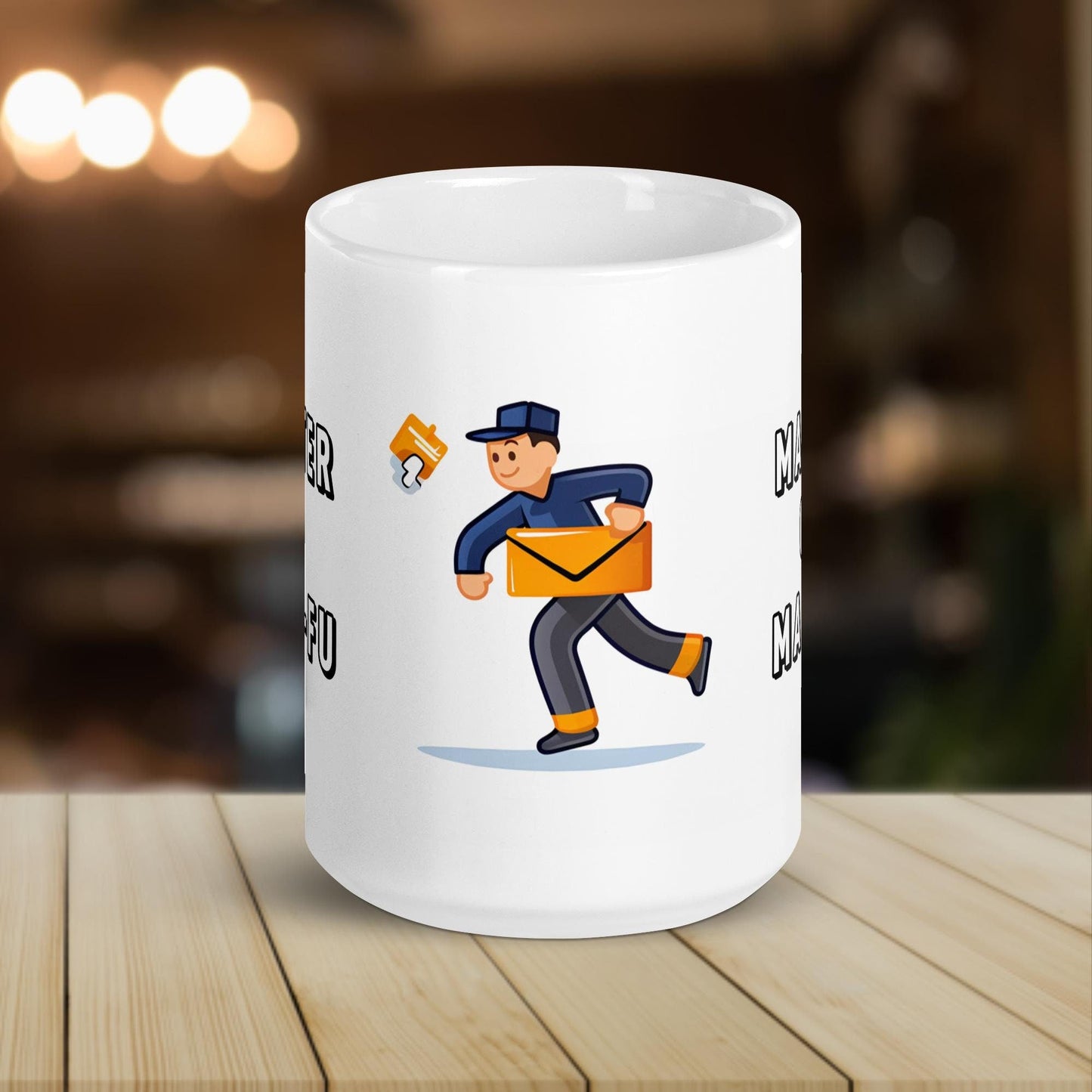 Work Mug Male Postman – The “Master of Mail - fu” Perfect Mail Carrier Mug - Raiden Gate Design