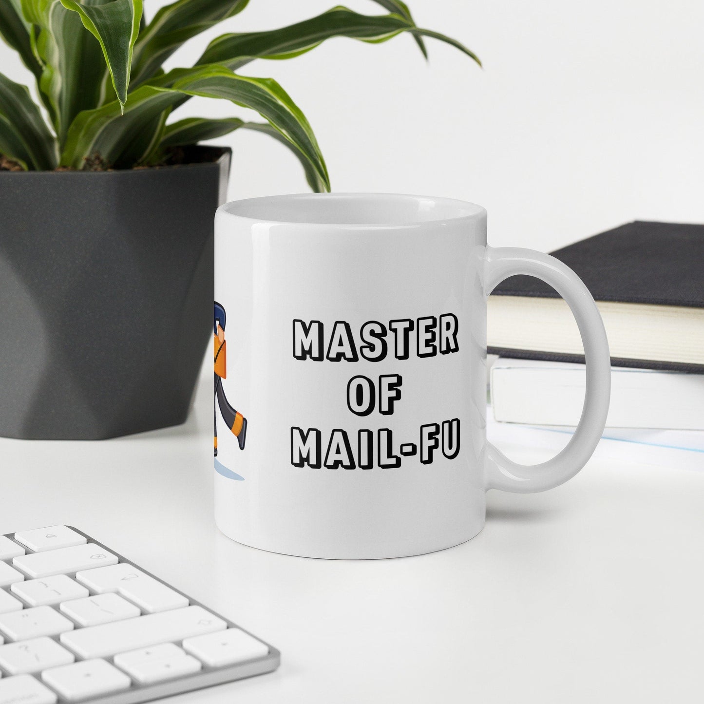 Work Mug Male Postman – The “Master of Mail - fu” Perfect Mail Carrier Mug - Raiden Gate Design