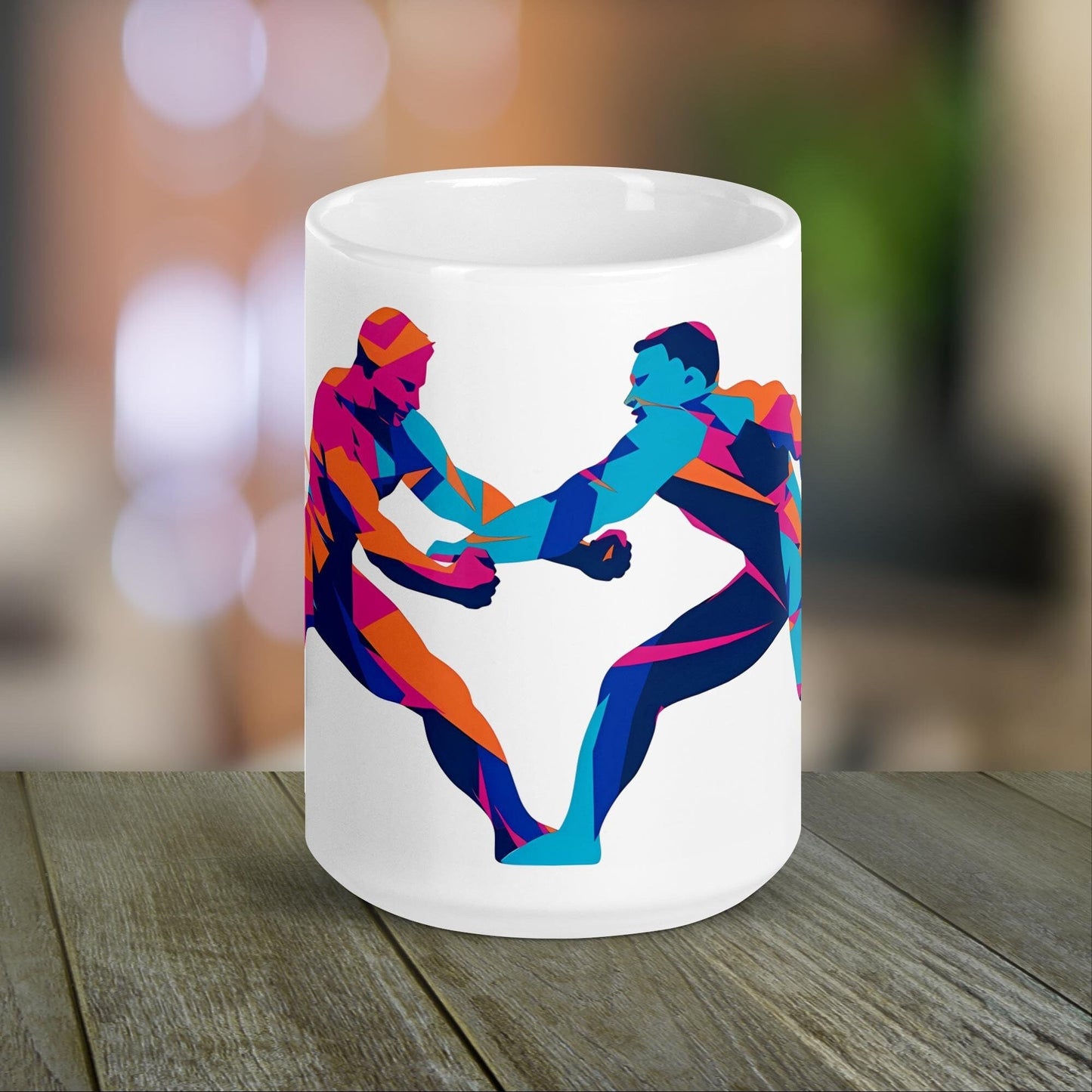 Wrestling Mug | Wrestler Gift | Wrestling Coach Gift with Neon Color Design - Raiden Gate Design