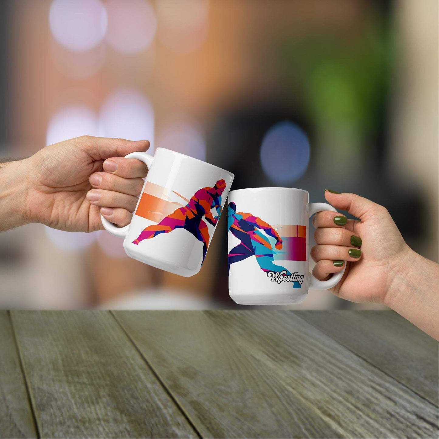 Wrestling Mug | Wrestler Gift | Wrestling Coach Gift with Neon Color Design - Raiden Gate Design