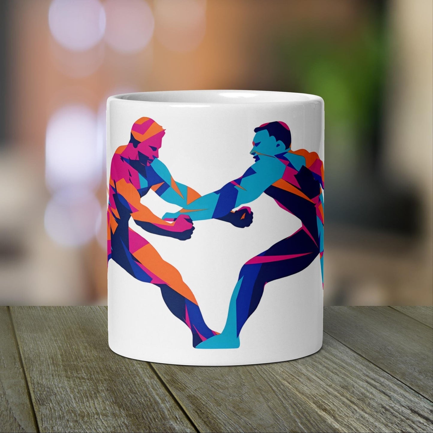 Wrestling Mug | Wrestler Gift | Wrestling Coach Gift with Neon Color Design - Raiden Gate Design