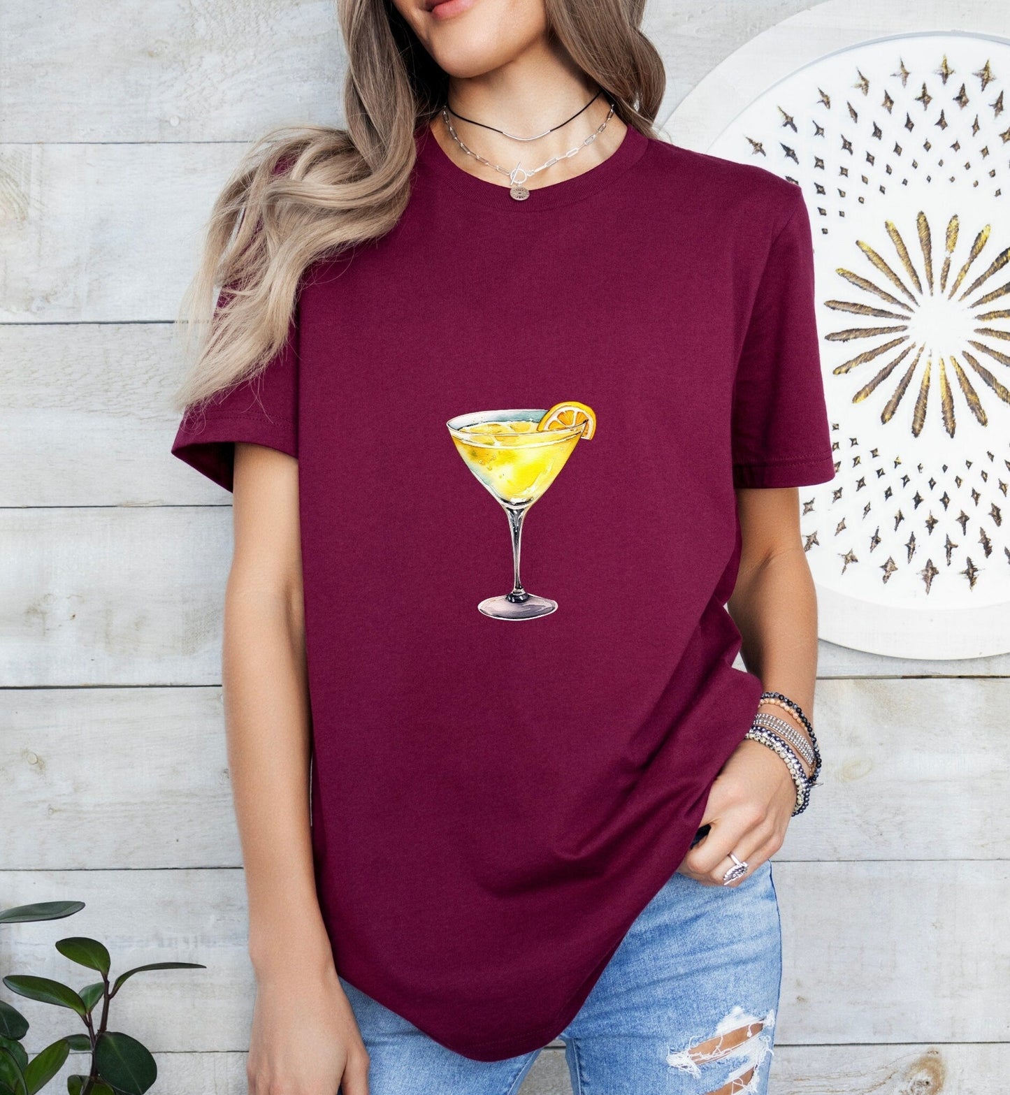 Yellow Bird Cocktail Groom or Bride Cocktail Bar Shirt - Minimalist Aesthetic T-Shirt for Bachelor or Hen Party - Fun and Chic Design - Raiden Gate Design