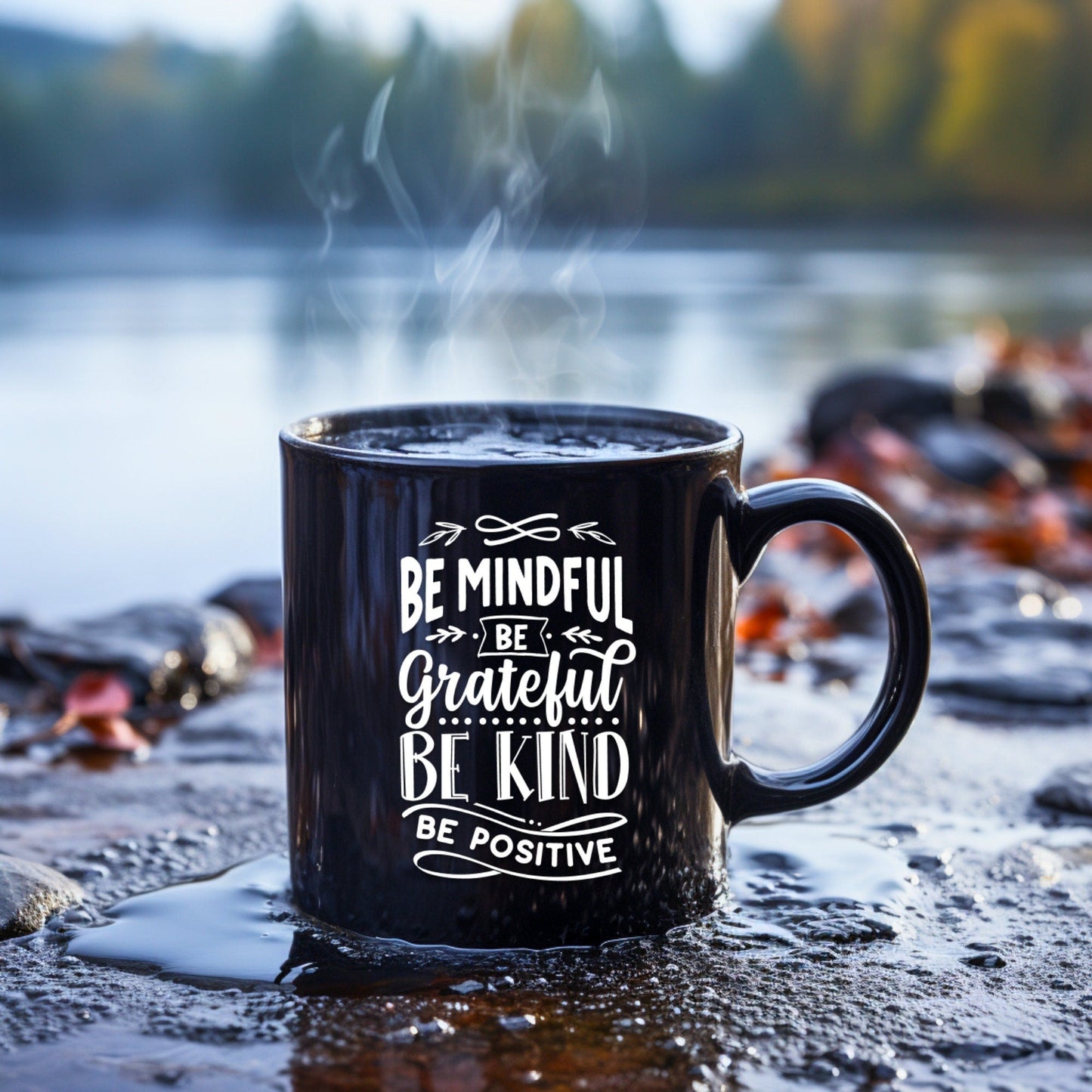 Be mindful, be grateful - Bible Verse Faith Mug - Christian Religious Gift for Him - Dad Mug with Affirmations - Supportive Baptism Gift - Raiden Gate Design