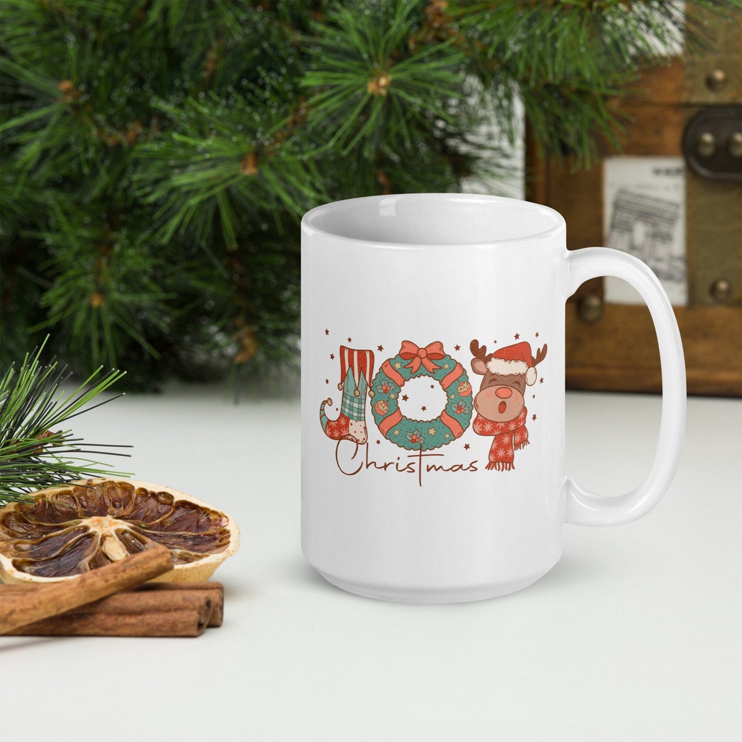Christmas Joy Vintage Christmas Coffee Mug | Funny Gnome Christmas Mug | Cute Christmas Season Mug for Kids - Raiden Gate Design