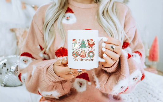 Christmas Season Characters Vintage Christmas Coffee Mug | Funny Gnome Christmas Mug | Cute Christmas Season Mug for Kids - Raiden Gate Design