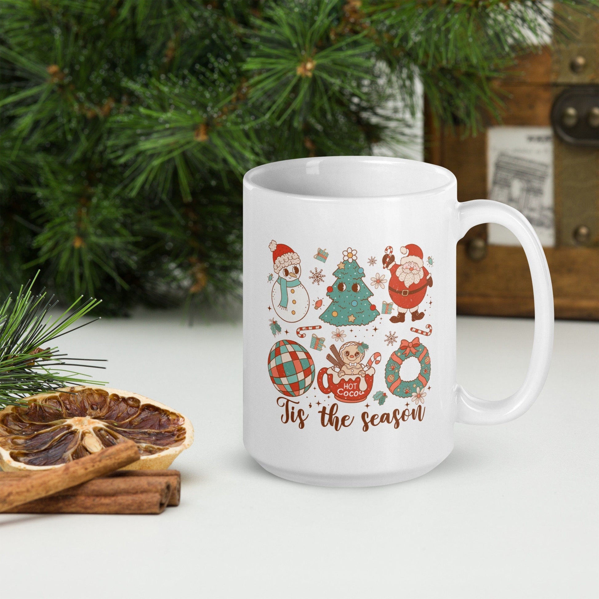 Christmas Season Characters Vintage Christmas Coffee Mug | Funny Gnome Christmas Mug | Cute Christmas Season Mug for Kids - Raiden Gate Design