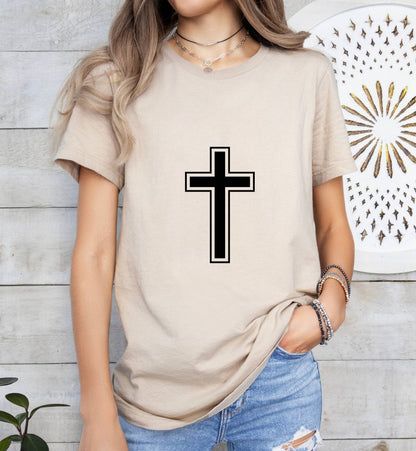 Cross Catholic Boho Church Shirt with Inspirational Bible Verse - Jesus Faith Religious - Raiden Gate Design