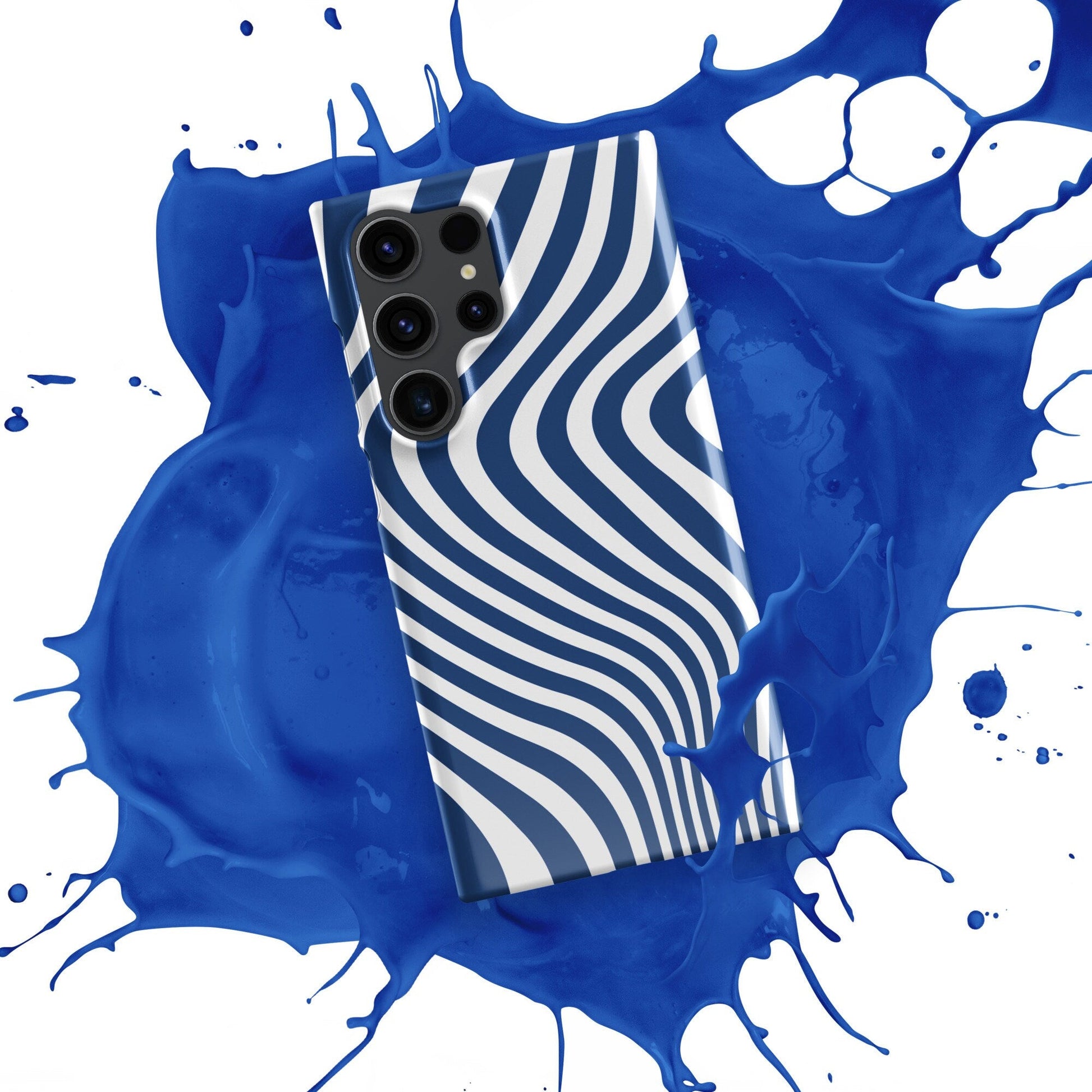 Curvy White Lines Samsung Galaxy S24 Ultra Case - Elegant Geometric Design - Raiden Gate Design