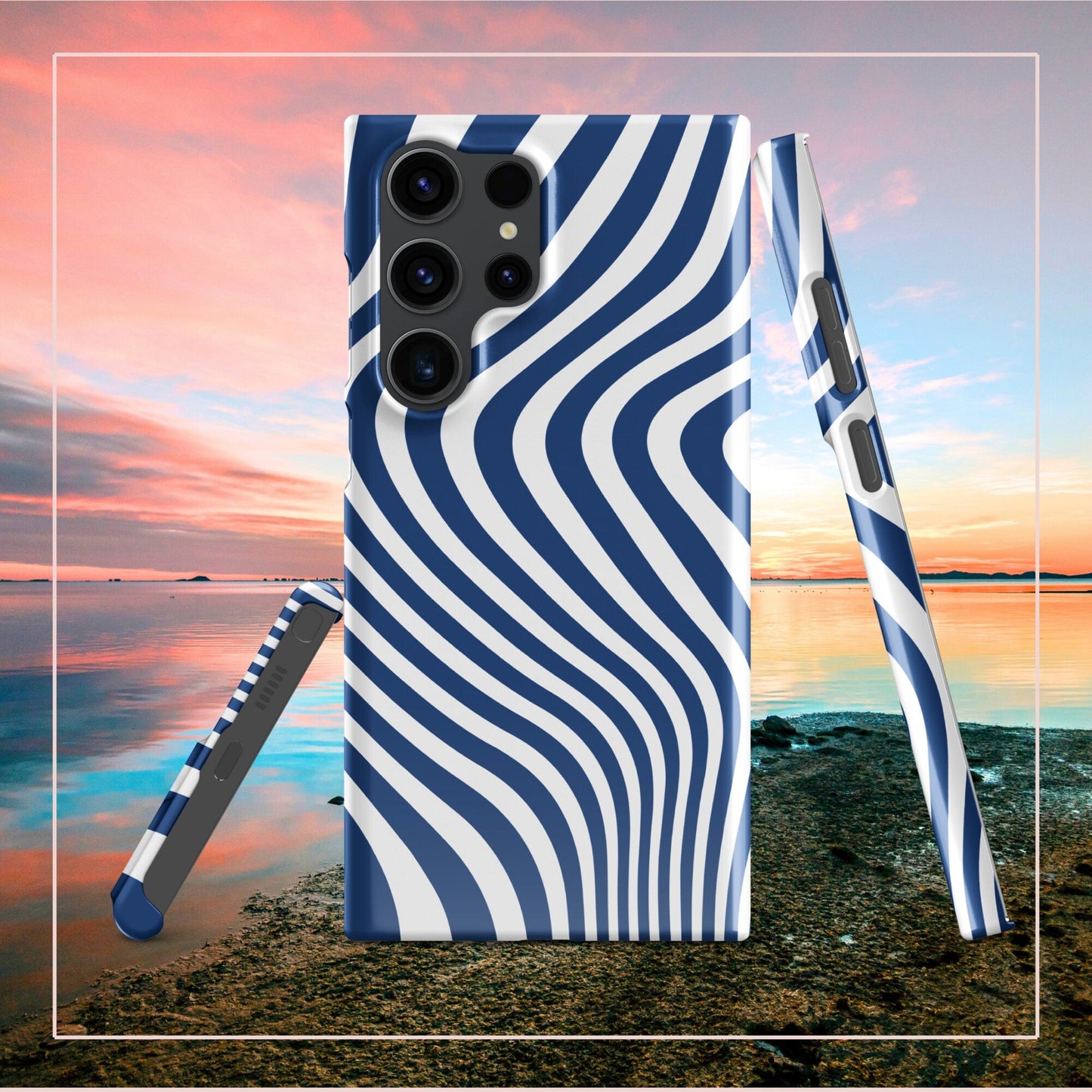 Curvy White Lines Samsung Galaxy S24 Ultra Case - Elegant Geometric Design - Raiden Gate Design