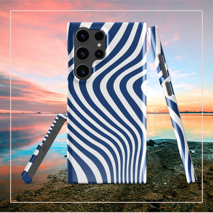Curvy White Lines Samsung Galaxy S24 Ultra Case - Elegant Geometric Design - Raiden Gate Design