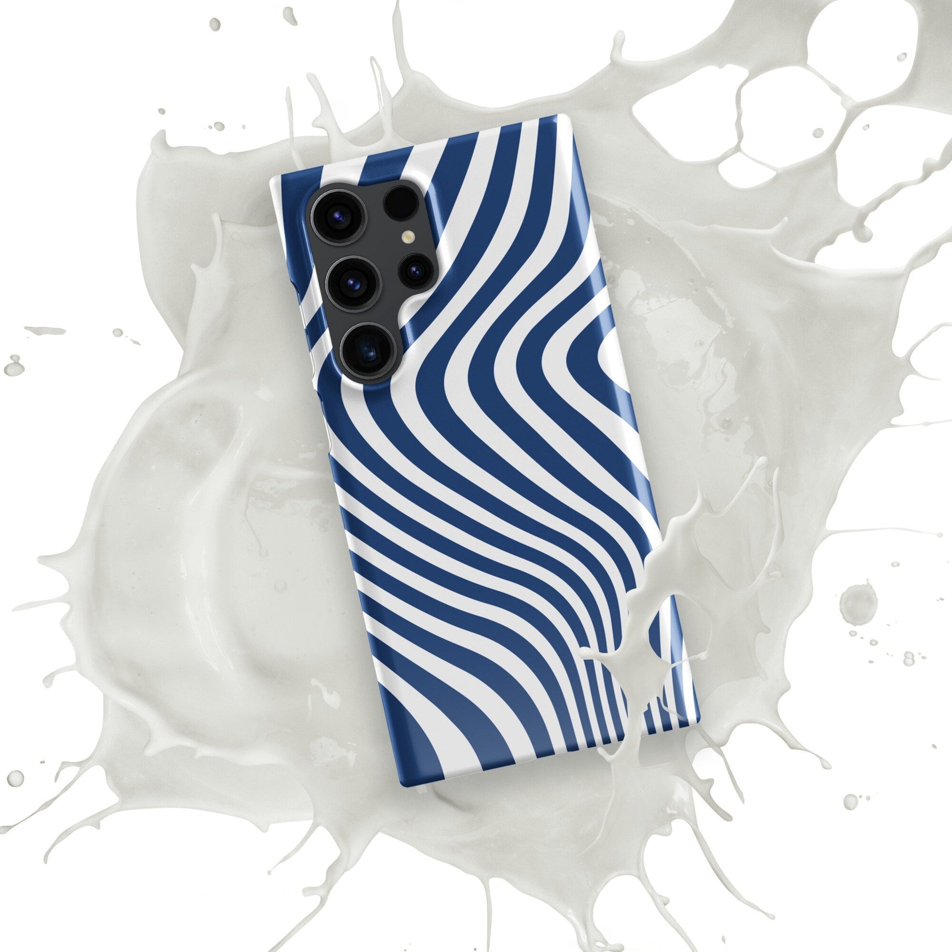 Curvy White Lines Samsung Galaxy S24 Ultra Case - Elegant Geometric Design - Raiden Gate Design