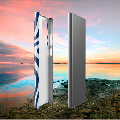Curvy White Lines Samsung Galaxy S24 Ultra Case - Elegant Geometric Design - Raiden Gate Design