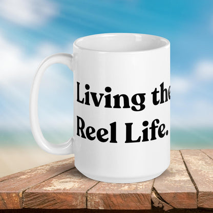 Fishing Mug: “Living the Reel Life.” | Angler Mug | Fishing Coffee Mug | Dad Gift - Raiden Gate Design