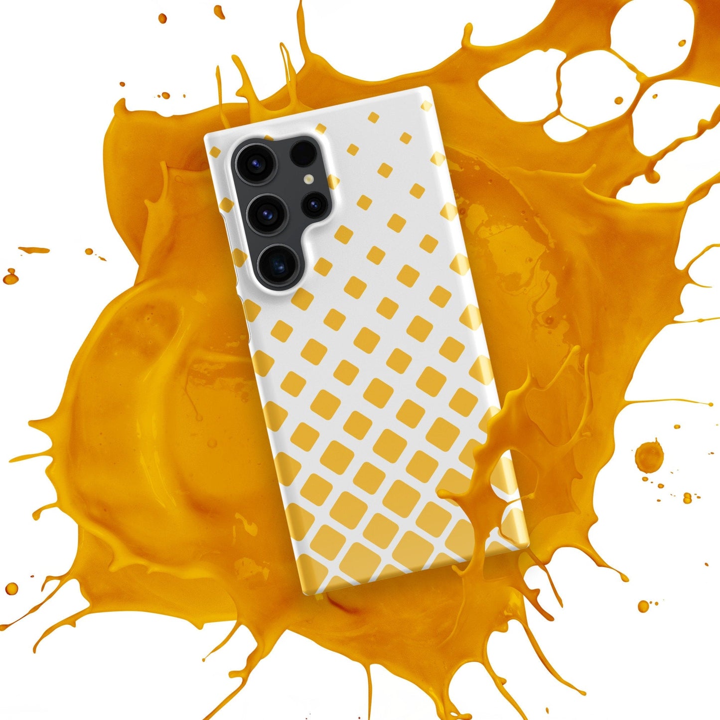 Flying Yellow Squares Samsung Galaxy S24 Ultra Case - Vibrant Design - Raiden Gate Design
