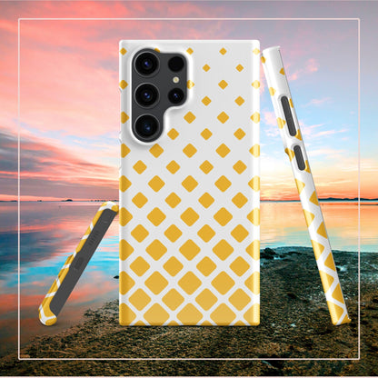 Flying Yellow Squares Samsung Galaxy S24 Ultra Case - Vibrant Design - Raiden Gate Design