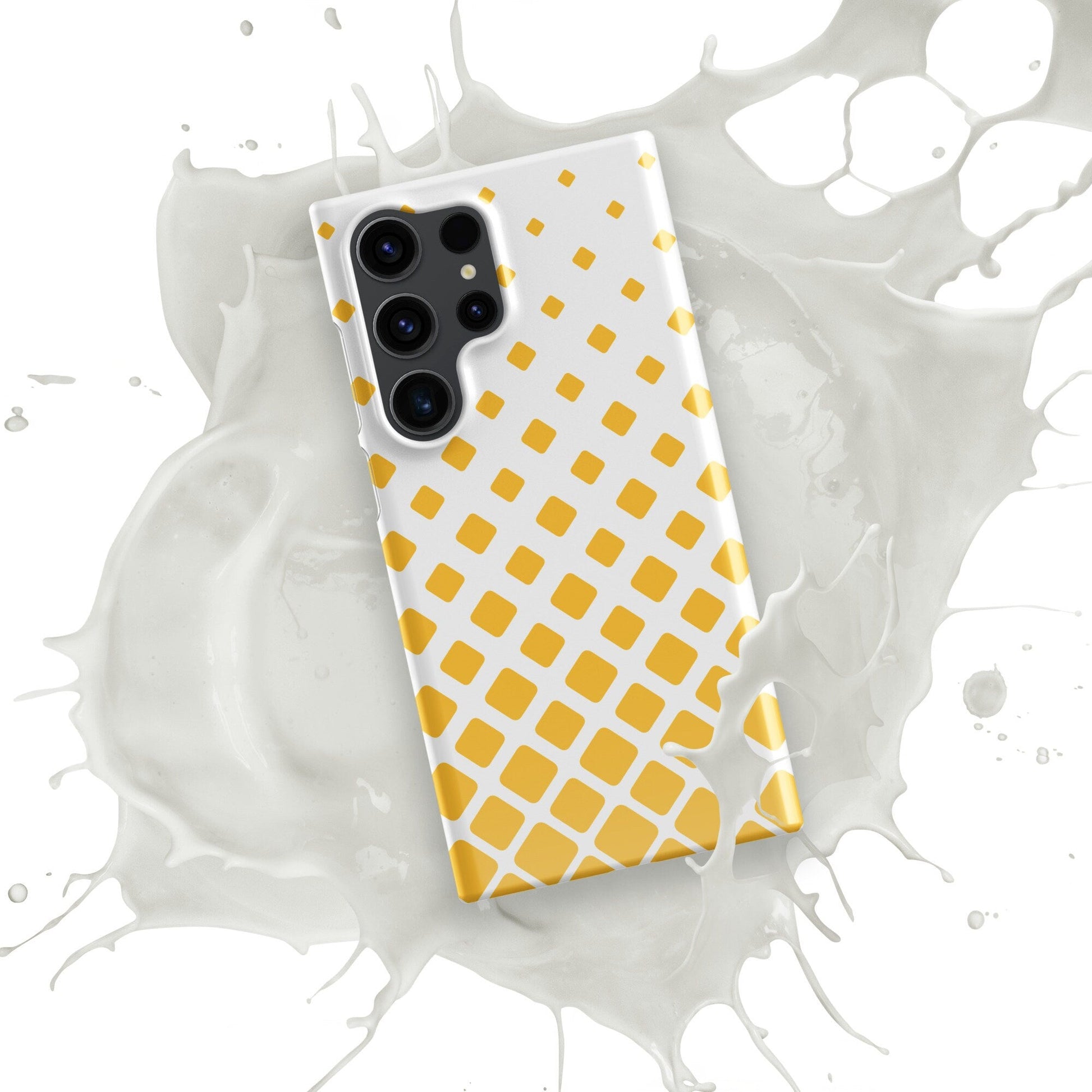 Flying Yellow Squares Samsung Galaxy S24 Ultra Case - Vibrant Design - Raiden Gate Design