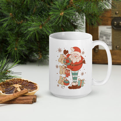 Ho - Ho - Ho Santa Vintage Christmas Coffee Mug | Funny Gnome Christmas Mug | Cute Christmas Season Mug for Kids - Raiden Gate Design