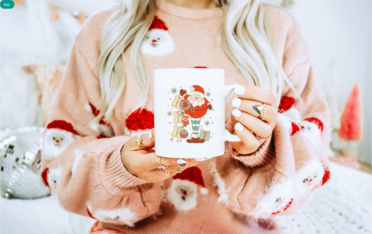 Ho - Ho - Ho Santa Vintage Christmas Coffee Mug | Funny Gnome Christmas Mug | Cute Christmas Season Mug for Kids - Raiden Gate Design