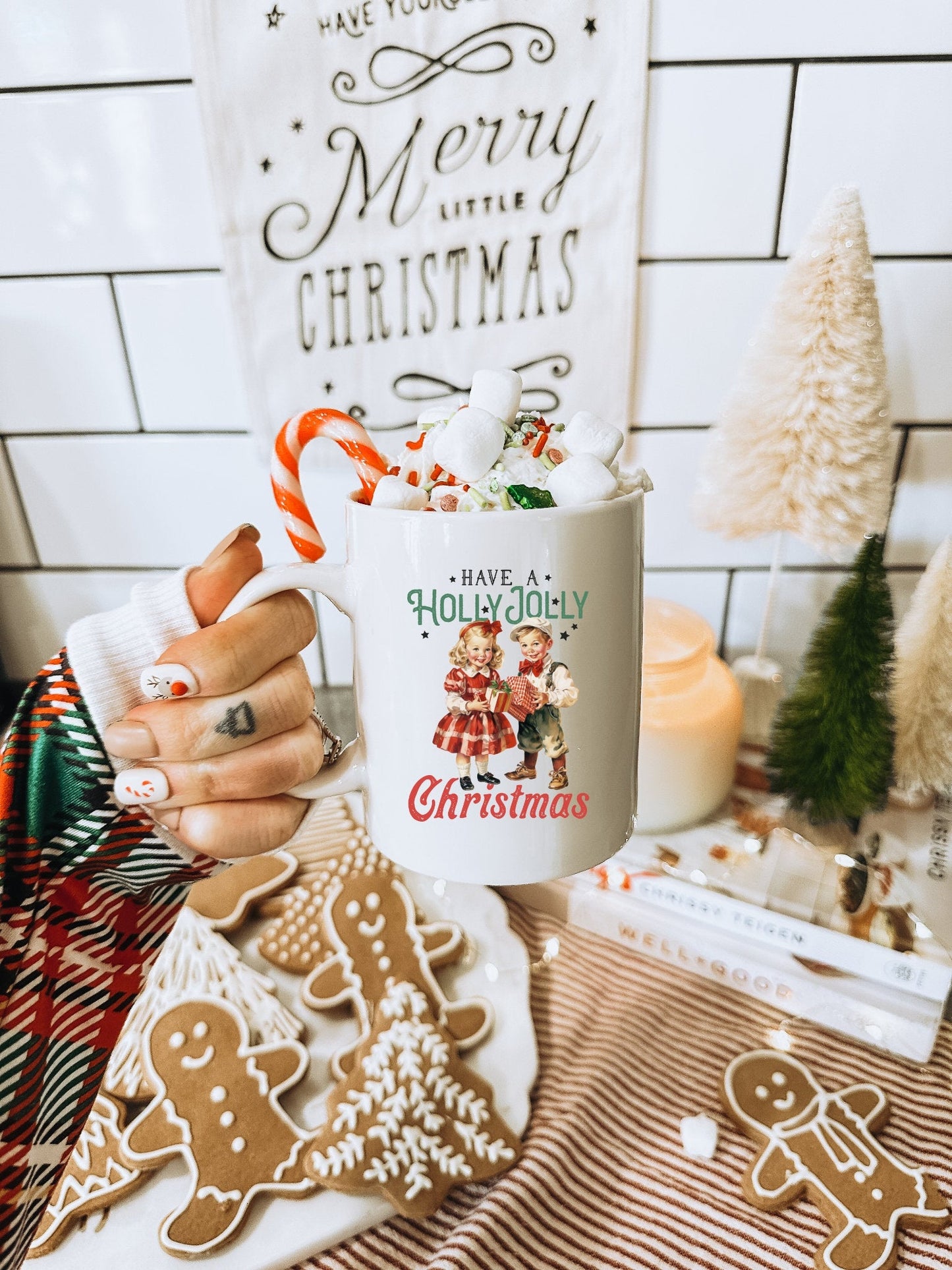 Holly Jolly Vintage Christmas Coffee Mug | Funny Gnome Christmas Mug | Cute Christmas Season Mug for Kids - Raiden Gate Design