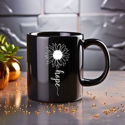 Hope Sunflower - Bible Verse Faith Coffee Mug - Christian Religious Gift for Him - Dad Mug with Affirmations - Supportive Baptism Gift - Raiden Gate Design