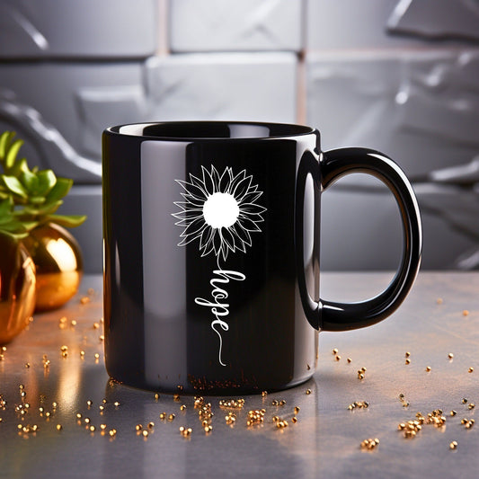 Hope Sunflower - Bible Verse Faith Coffee Mug - Christian Religious Gift for Him - Dad Mug with Affirmations - Supportive Baptism Gift - Raiden Gate Design