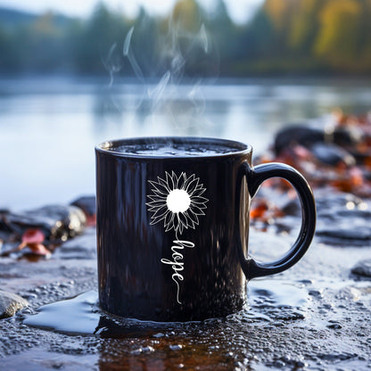 Hope Sunflower - Bible Verse Faith Coffee Mug - Christian Religious Gift for Him - Dad Mug with Affirmations - Supportive Baptism Gift - Raiden Gate Design