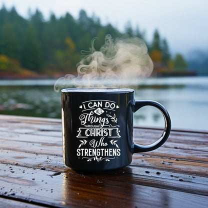 I Can Do All Things 3 - Bible Verse Faith Mug - Christian Religious Gift for Him - Dad Mug with Affirmations - Supportive Baptism Gift - Raiden Gate Design