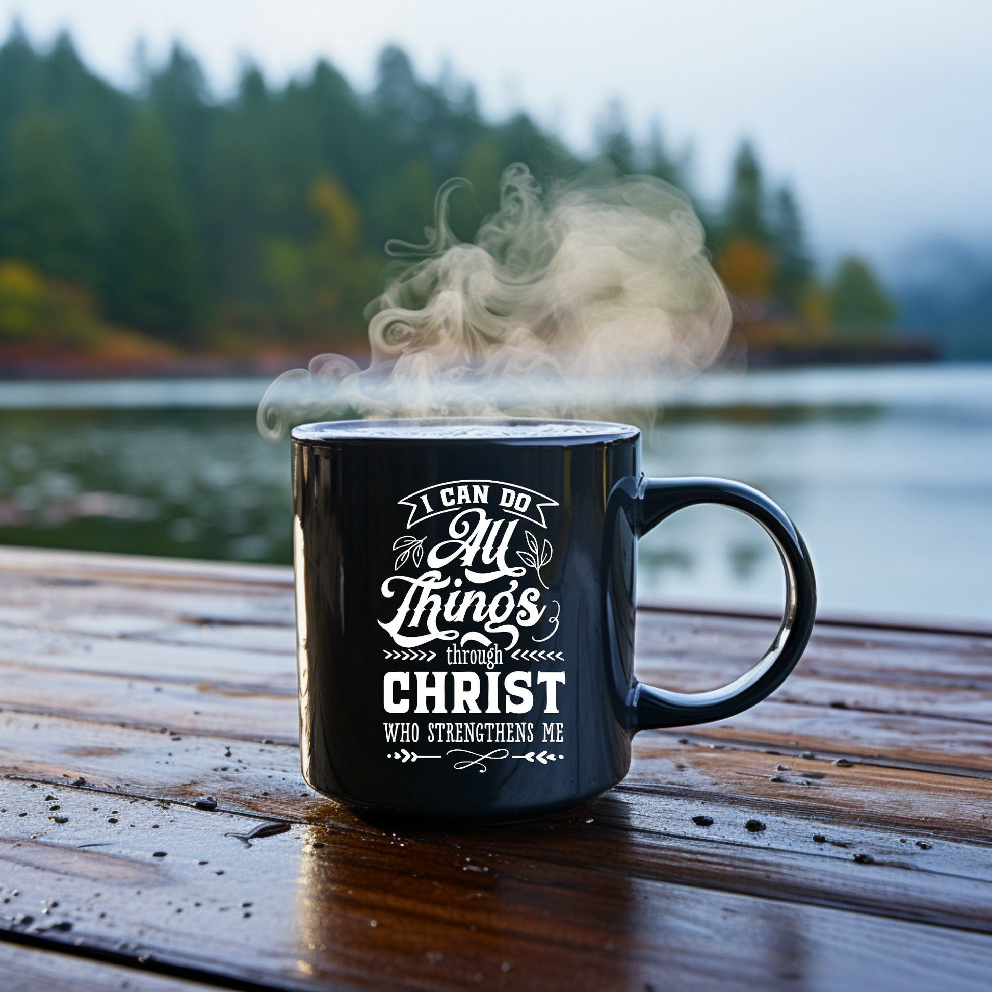 I Can Do All Things - Bible Verse Faith Coffee Mug - Christian Religious Gift for Him - Dad Mug with Affirmations - Supportive Baptism Gift - Raiden Gate Design