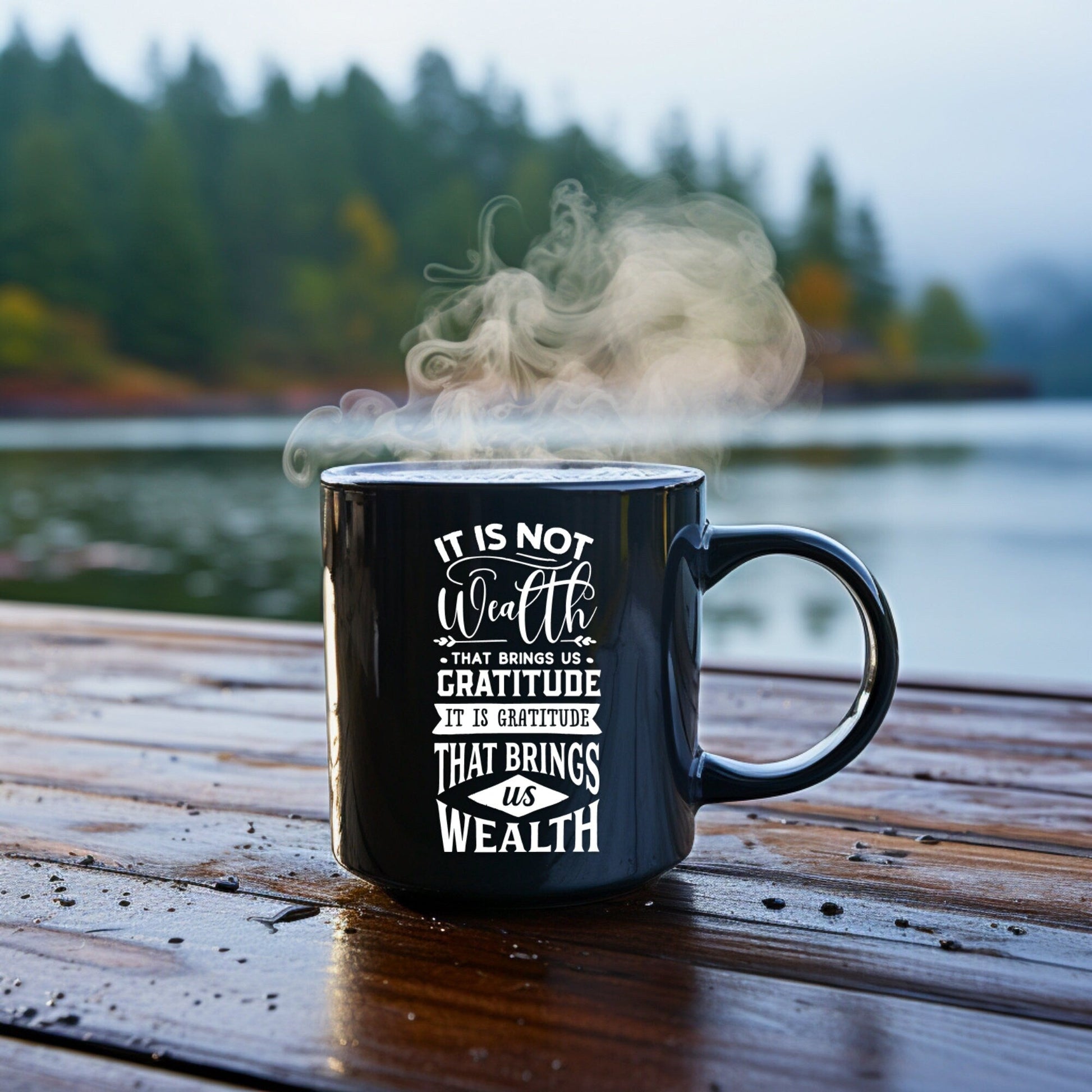 It's not Wealth that Brings Us Gratitude - Bible Verse Faith Mug - Christian Religious - Dad Mug with Affirmations - Supportive Baptism Gift - Raiden Gate Design