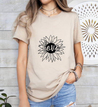 Love Daisy Catholic Boho Church Shirt with Inspirational Bible Verse - Jesus Faith Religious - Raiden Gate Design