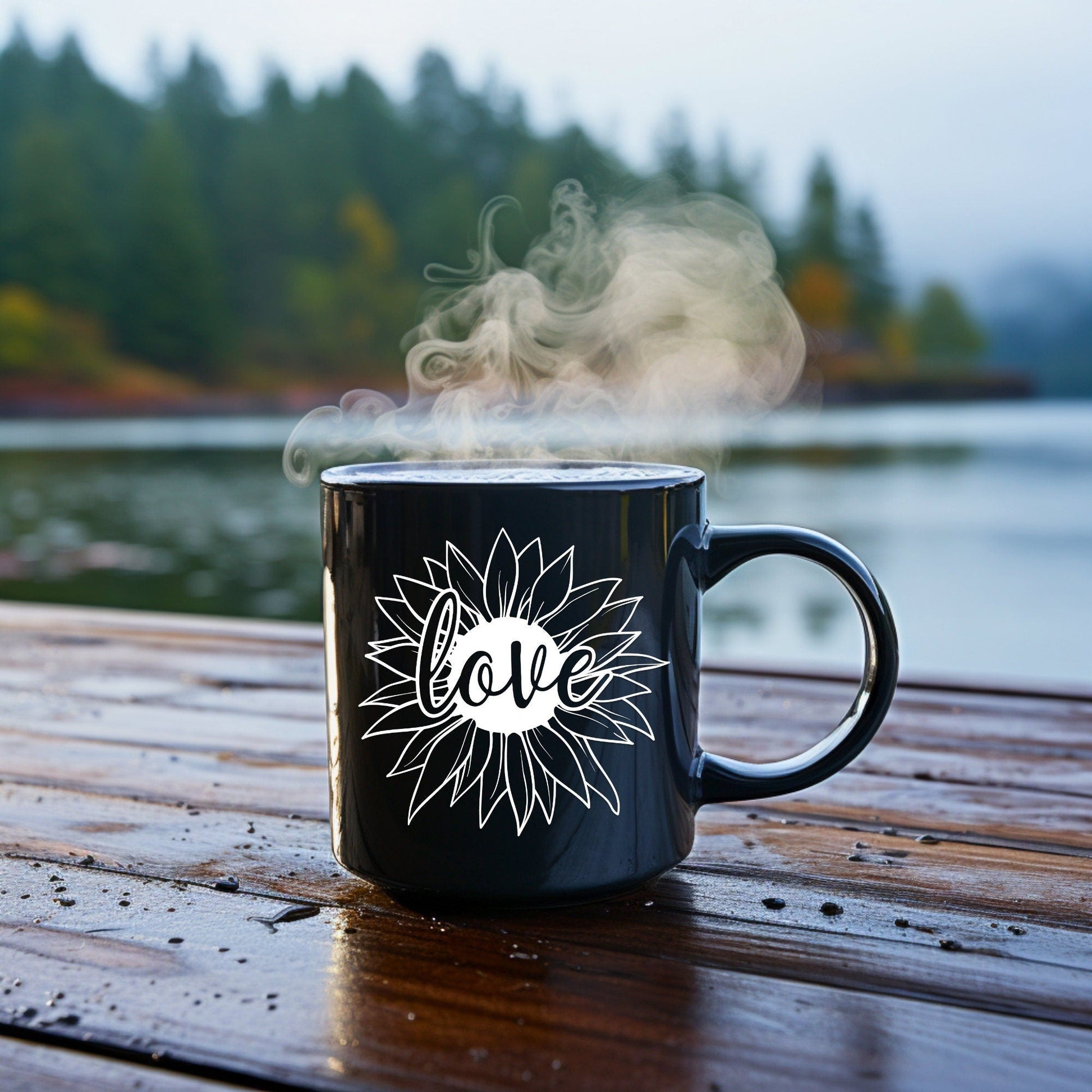 Love Sunflower Head - Bible Verse Faith Coffee Mug - Christian Religious Gift for Him - Dad Mug with Affirmations - Supportive Baptism Gift - Raiden Gate Design