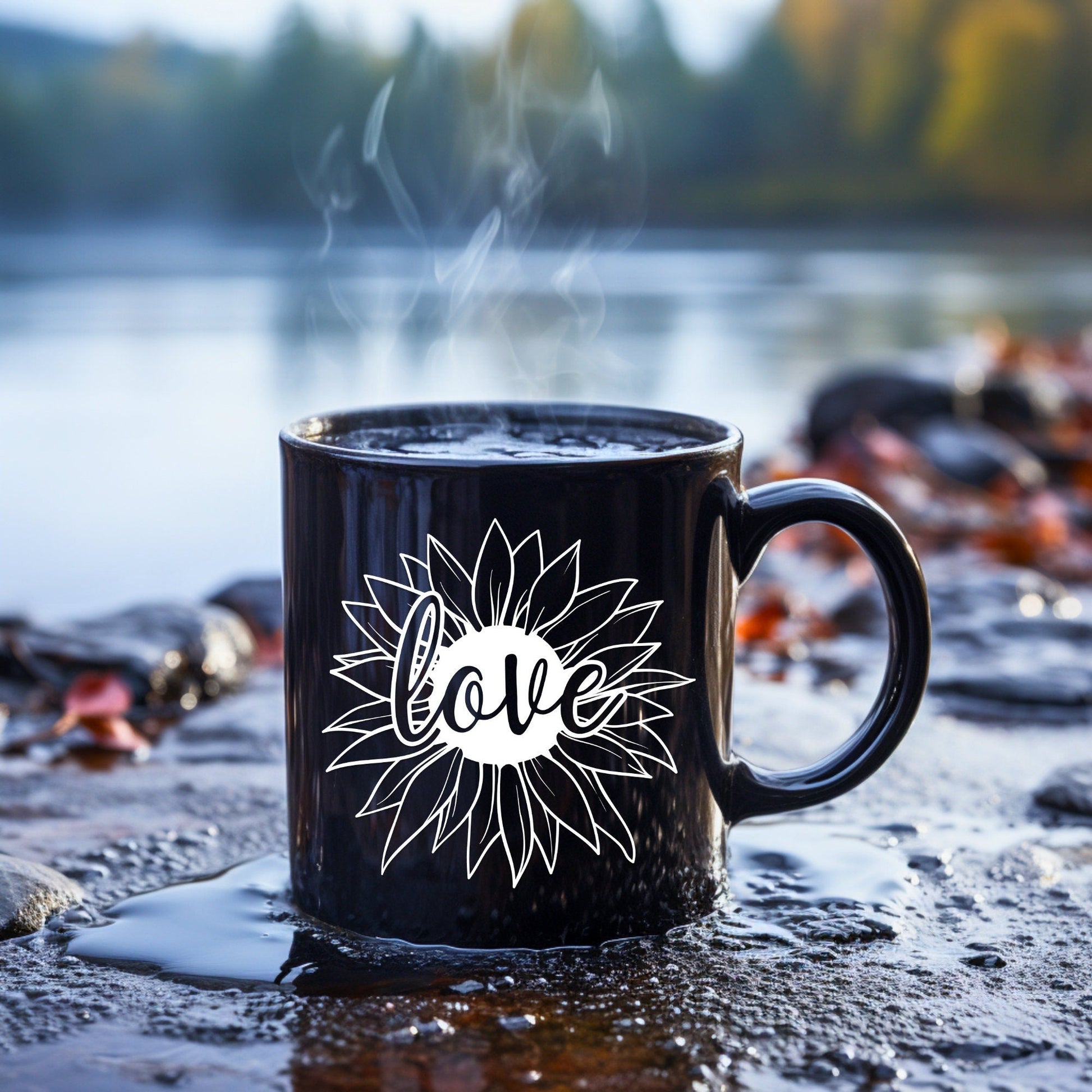 Love Sunflower Head - Bible Verse Faith Coffee Mug - Christian Religious Gift for Him - Dad Mug with Affirmations - Supportive Baptism Gift - Raiden Gate Design