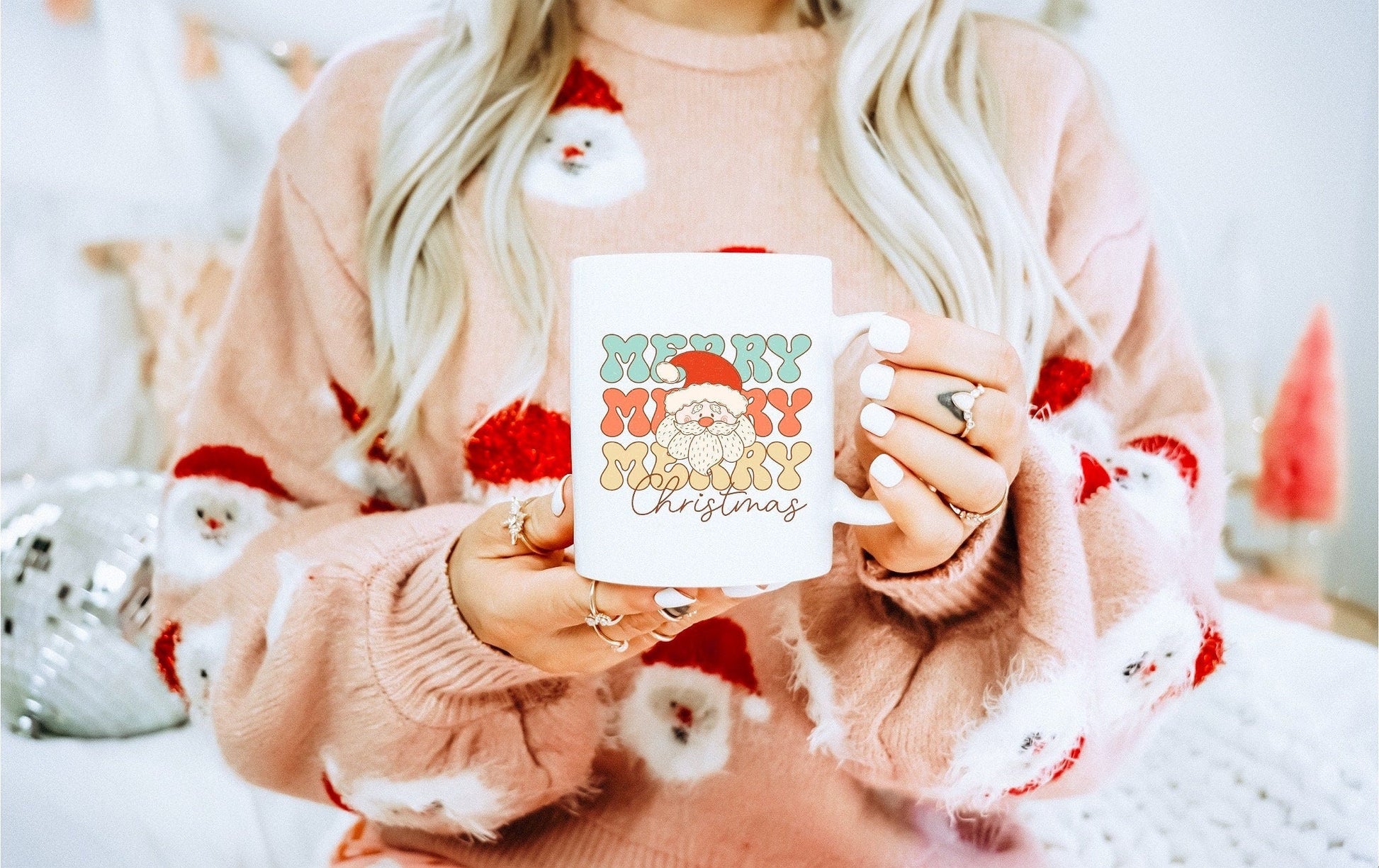 Merry Christmas Santa Vintage Christmas Coffee Mug | Funny Gnome Christmas Mug | Cute Christmas Season Mug for Kids - Raiden Gate Design
