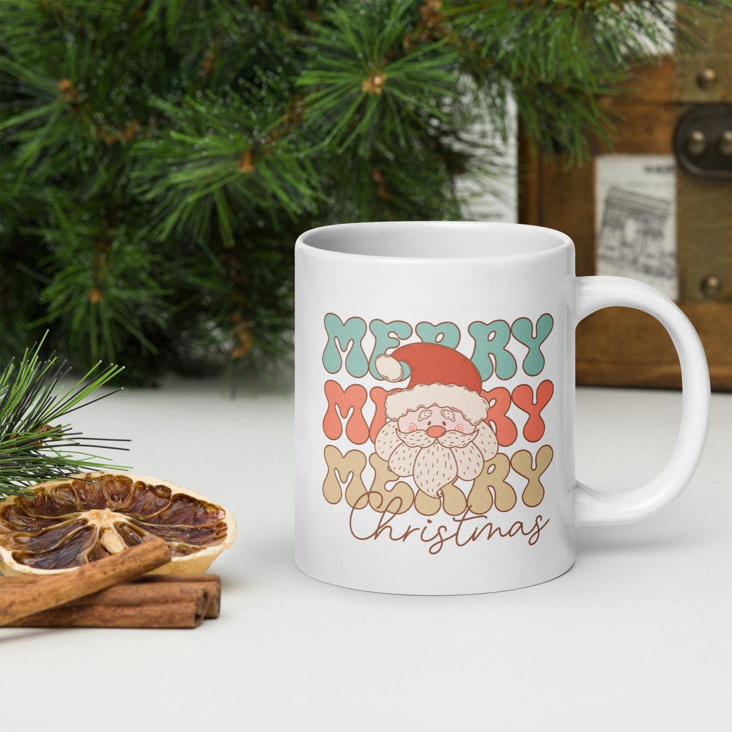 Merry Christmas Santa Vintage Christmas Coffee Mug | Funny Gnome Christmas Mug | Cute Christmas Season Mug for Kids - Raiden Gate Design