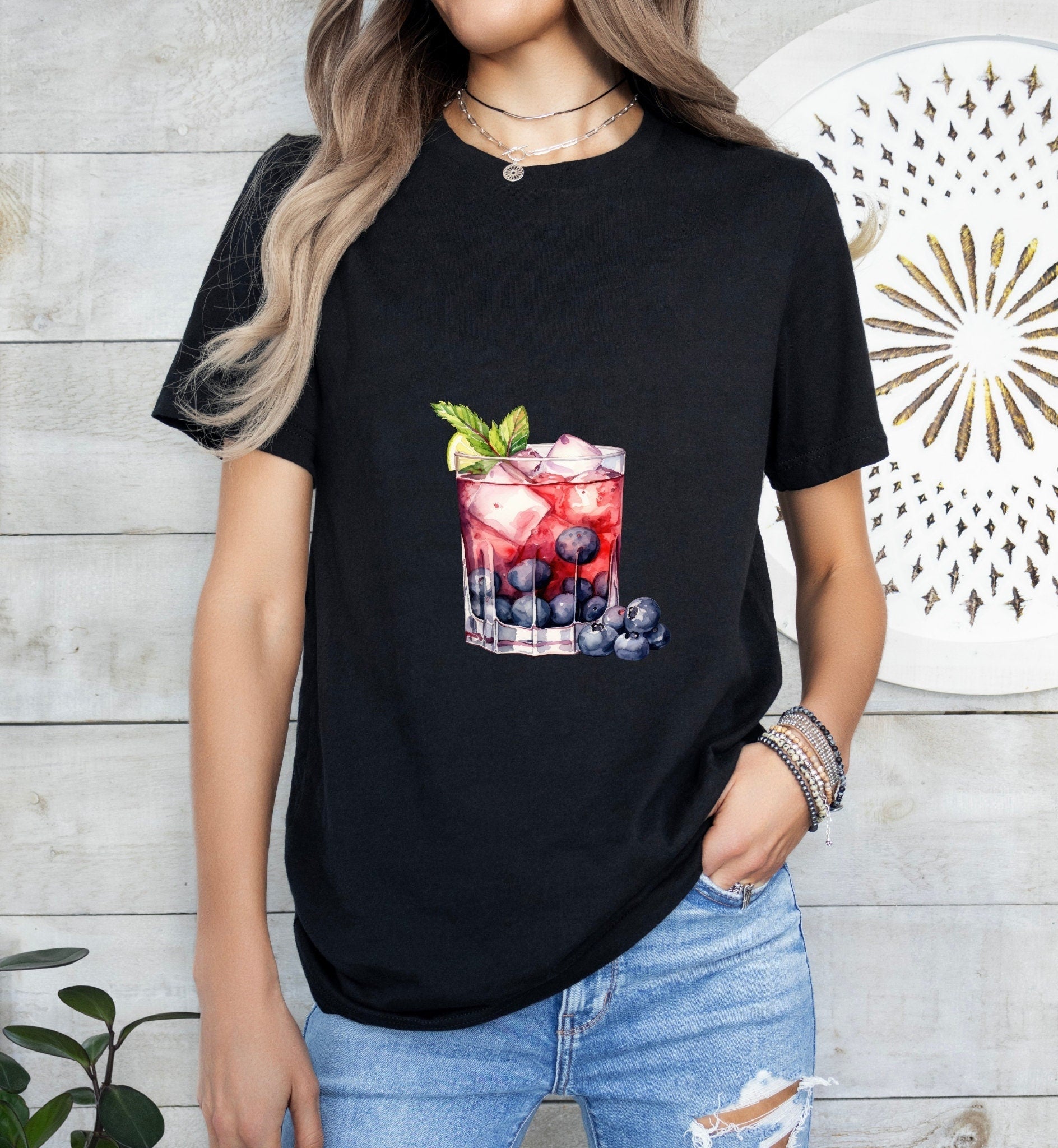 Old Glory Groom or Bride Cocktail Bar Shirt - Minimalist Aesthetic T-Shirt for Bachelor or Hen Party - Fun and Chic Design - Raiden Gate Design