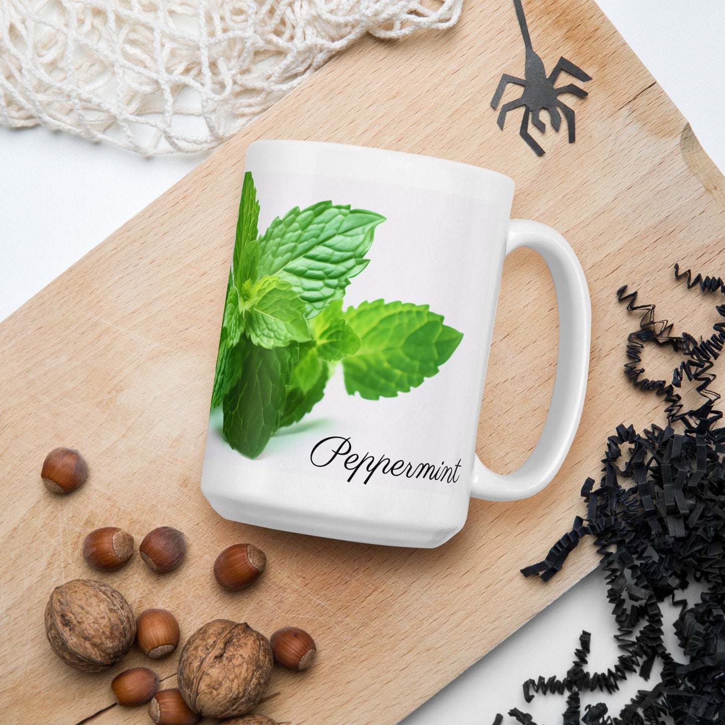 Peppermint Herbal Tea Mug | Teacup | Ceramic Tea Mug | Gifts for Her | Birthday Gift - Raiden Gate Design