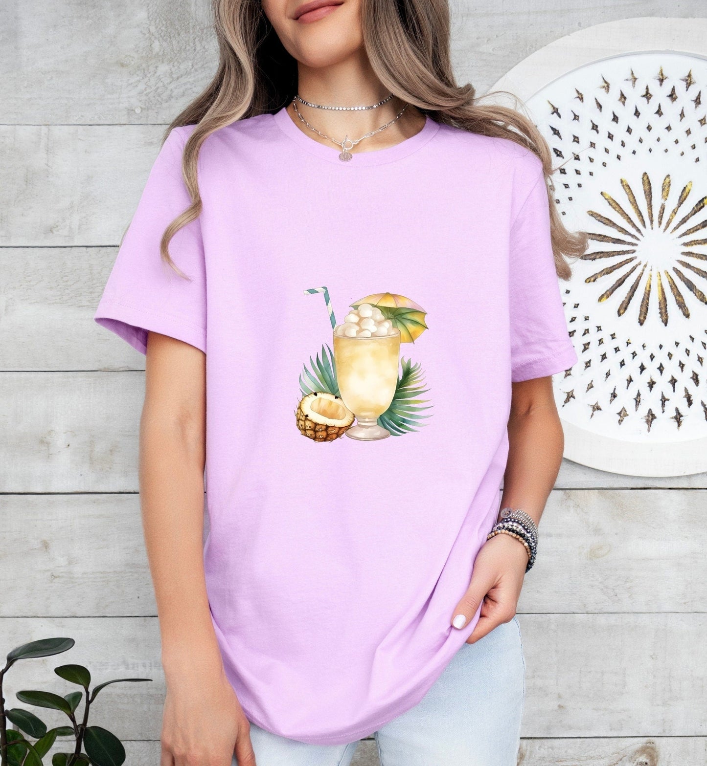 Pina Colada Groom or Bride Cocktail Bar Shirt - Minimalist Aesthetic T-Shirt for Bachelor or Hen Party - Fun and Chic Design - Raiden Gate Design