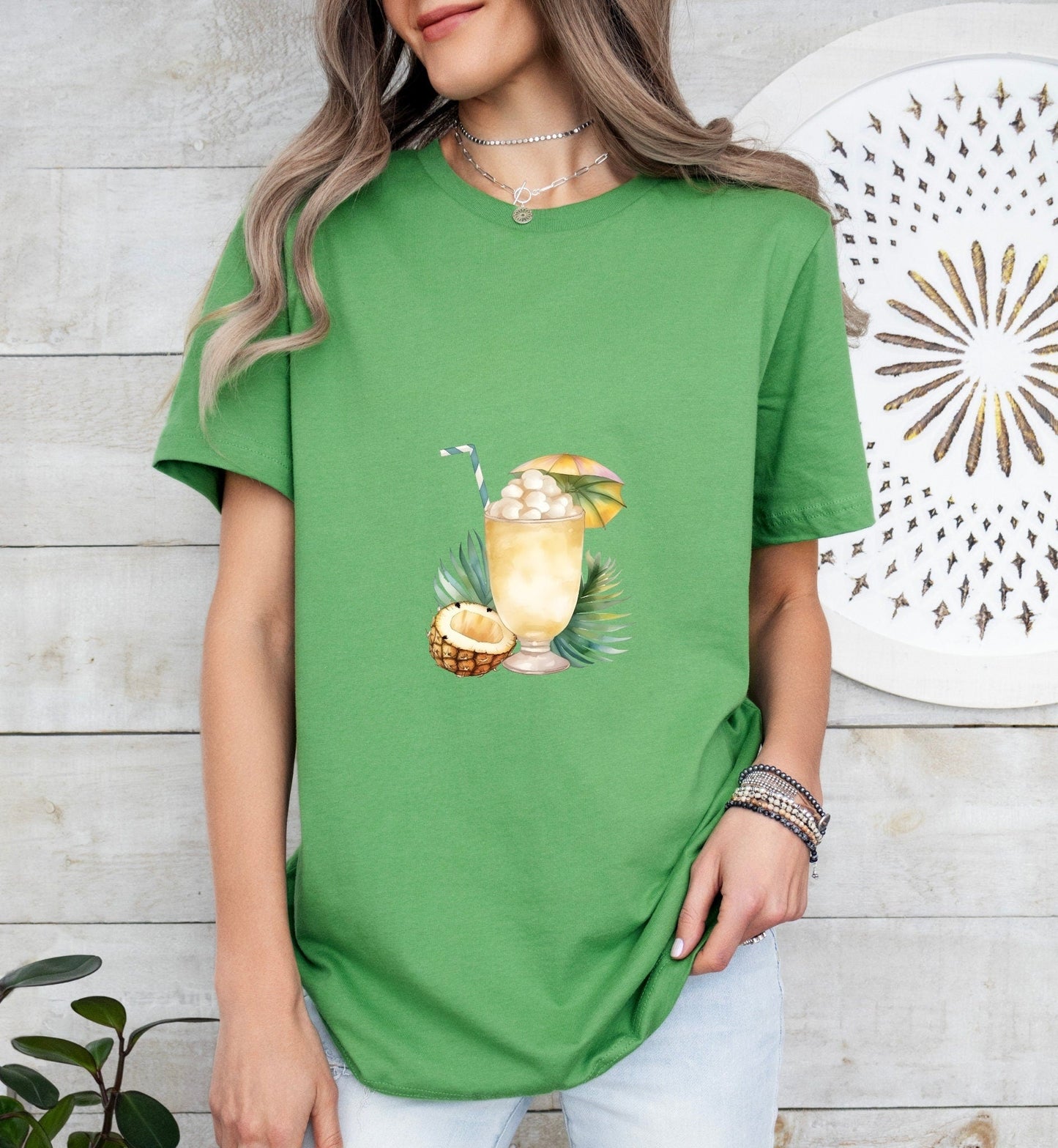 Pina Colada Groom or Bride Cocktail Bar Shirt - Minimalist Aesthetic T-Shirt for Bachelor or Hen Party - Fun and Chic Design - Raiden Gate Design