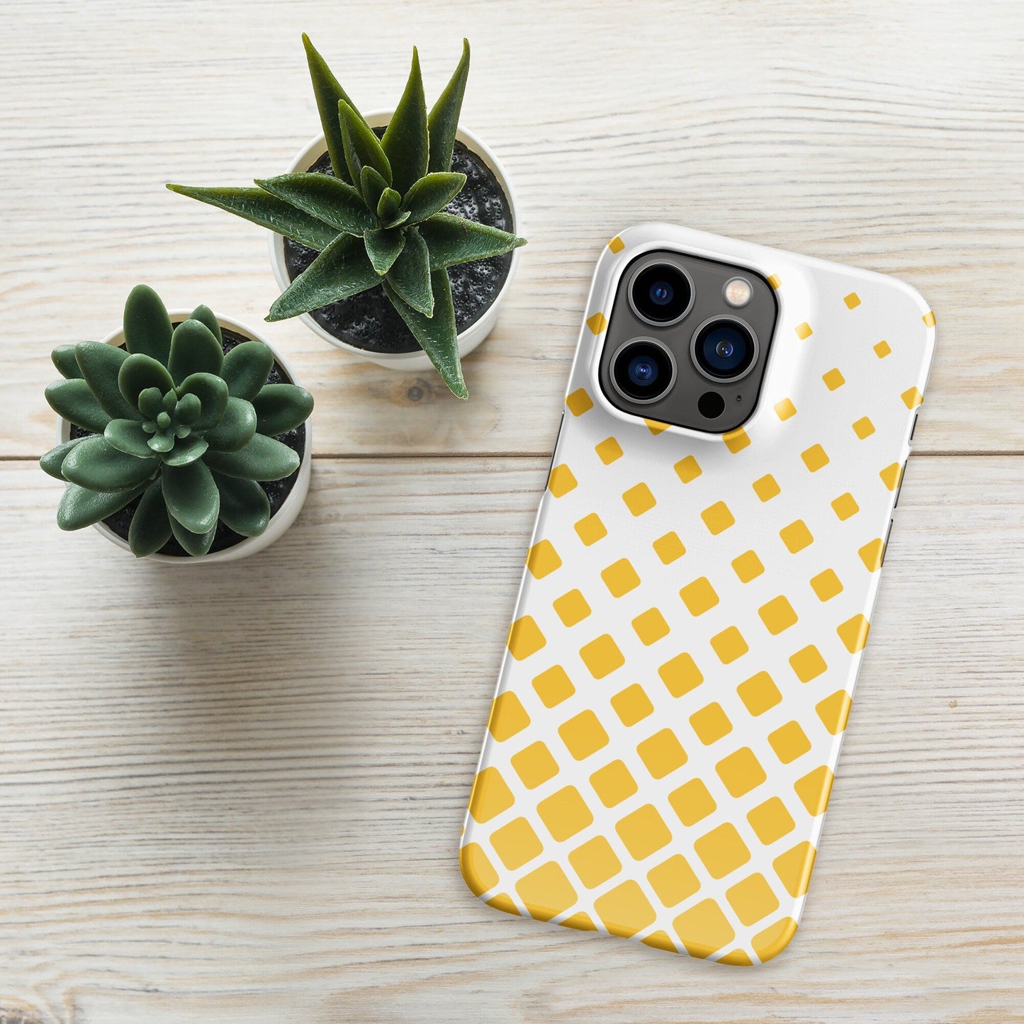 Premium Flying Yellow Squares Design | Aesthetic Phone Case | iPhone 15 Pro Max | Phone Case | Tough Case - Raiden Gate Design