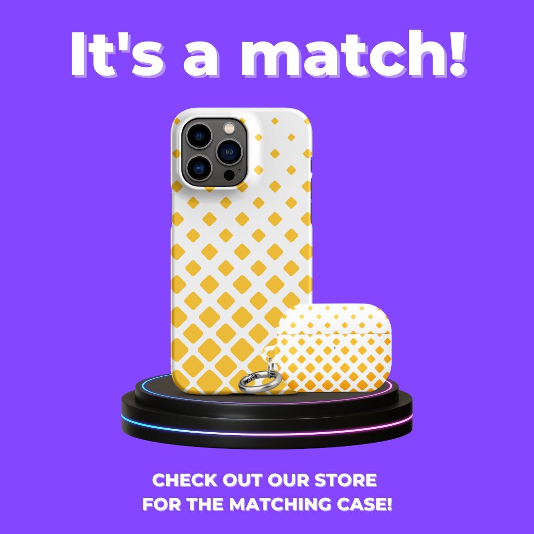 Premium Flying Yellow Squares Design | Aesthetic Phone Case | iPhone 15 Pro Max | Phone Case | Tough Case - Raiden Gate Design