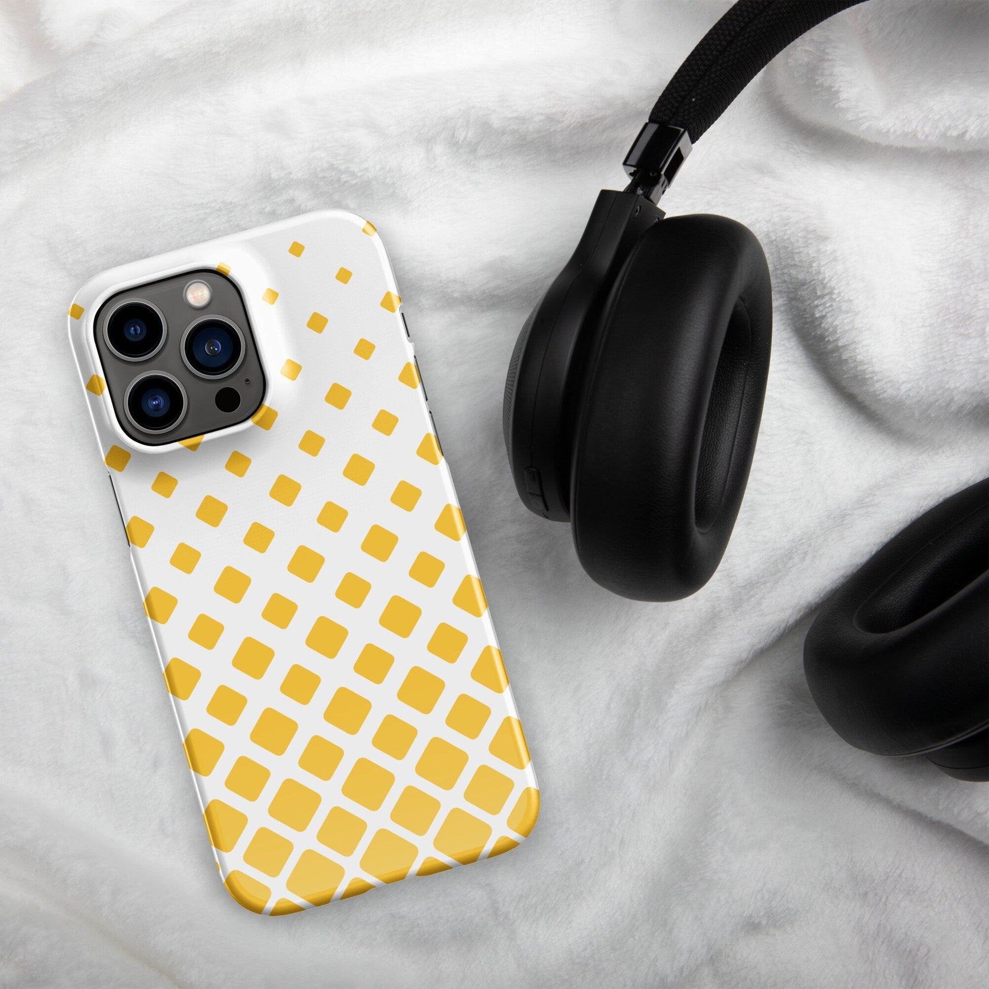 Premium Flying Yellow Squares Design | Aesthetic Phone Case | iPhone 15 Pro Max | Phone Case | Tough Case - Raiden Gate Design