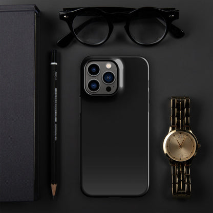 Premium Pure Black | Aesthetic Phone Case | iPhone 15 Pro Max | Phone Case | Tough Case - Raiden Gate Design